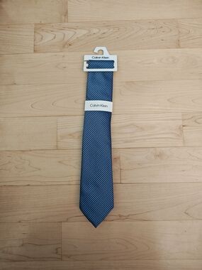 Calvin Klein Navy Blue Micro-Pattern Tie